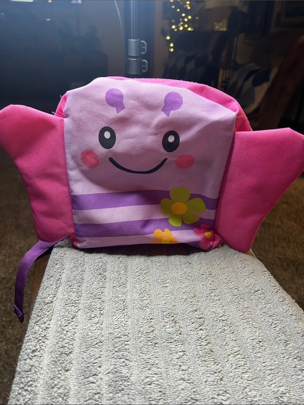 Pink Smiley Flower Kids Backpack